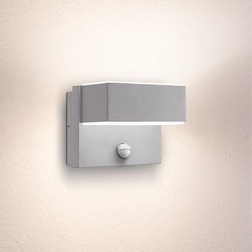 Eglo - Вуличний світлодіодний настінний світильник з датчиком 2xLED/5,6W/230V IP44