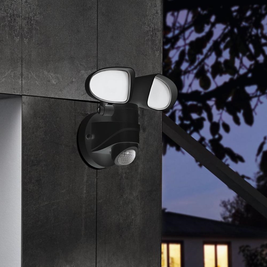 Eglo - Вуличний світлодіодний настінний світильник з датчиком 2xLED/7,5W/230V IP44
