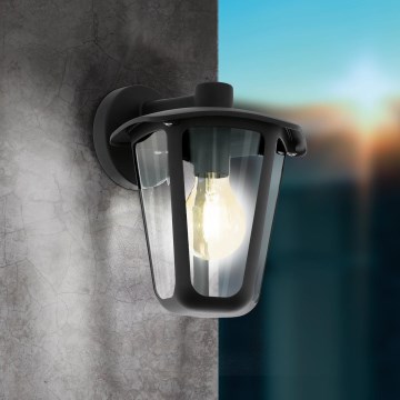Eglo - Зовнішній настінний світильник 1xE27/60W/230V IP4чорний