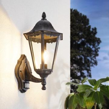 Eglo - Зовнішній настінний світильник з датчиком 1xE27/60W/230V IP44