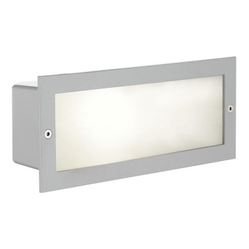 EGLO - Зовнішній вбудований світильник 1xE27/60W срібний/білий IP44