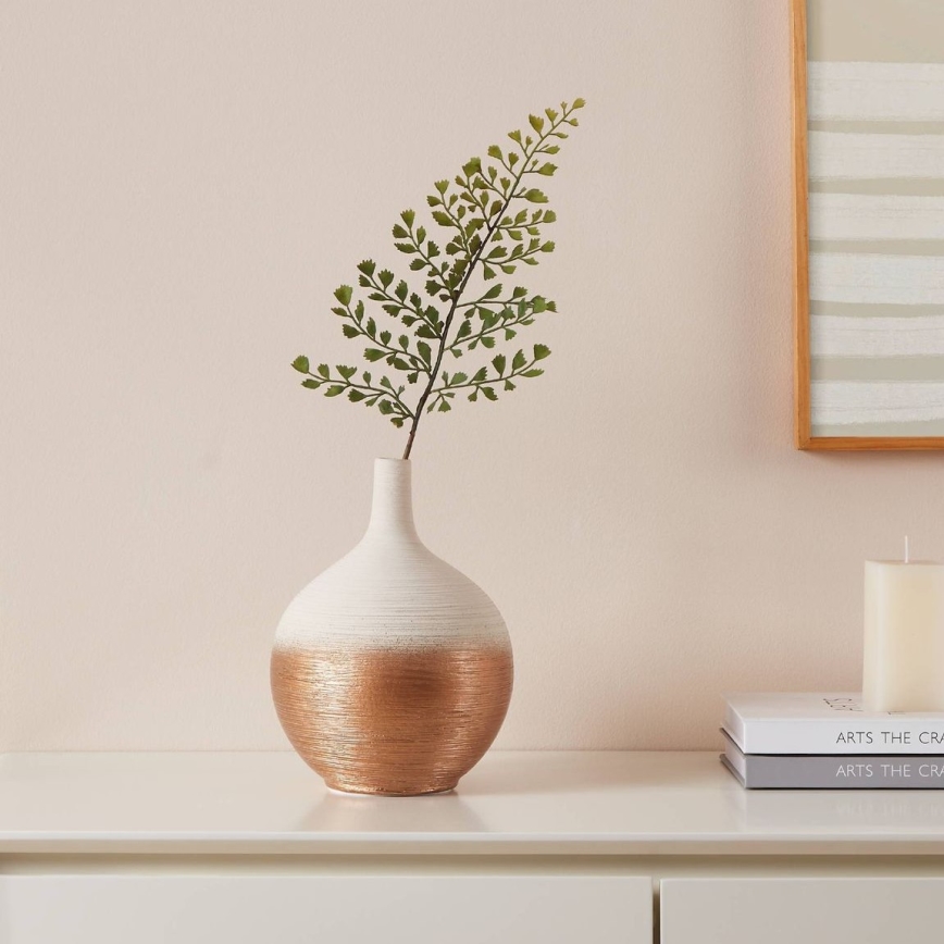 Eglo - Керамічна ваза 22x16 см білий/золотий