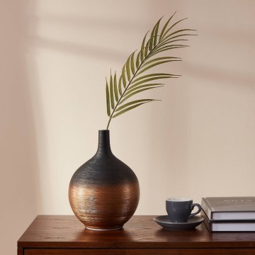 Eglo - Керамічна ваза 22x16 см чорний/золотий