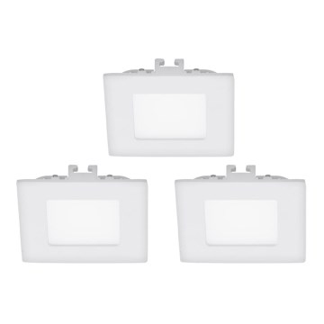 Eglo - Комплект 3x LED вбудований світильник FUEVA 1 LED/2,7W/230V 8,5x8,5 cm