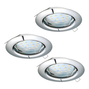 Eglo - комплект из 3 LED встраиваемых потолочных светильников PENETO, 1xGU10-LED/3W/230V