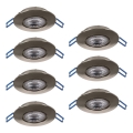 Eglo - Комплект из 7 встраиваемых потолочных светильников LED/4,9W/230V 2700/4000/6500K диам. 9 см матовый хром