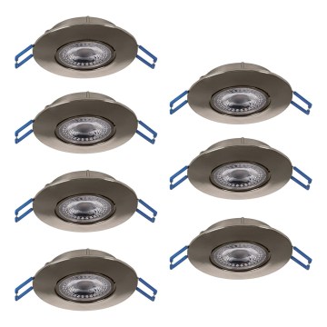 Eglo - Комплект из 7 встраиваемых потолочных светильников LED/4,9W/230V 2700/4000/6500K диам. 9 см матовый хром
