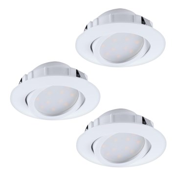 Eglo - Комплект з 3 затемнюваних вбудованих світильників PINEDA LED/5,5W/230V