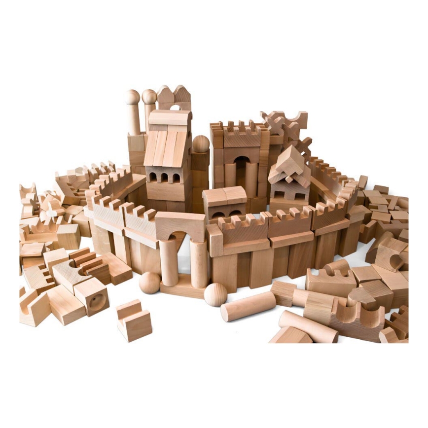 EkoToys - Дерев'яні кубики натуральні 220 шт