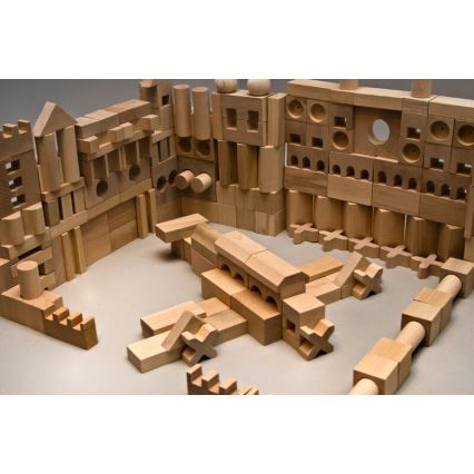 EkoToys - Дерев'яні кубики натуральні 220 шт