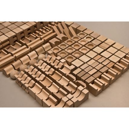 EkoToys - Дерев'яні кубики натуральні 220 шт