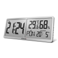 ELDONEX ECL-1110-SL - цифровые настенные часы TimeCheck, питание от 4xAA, серебристые