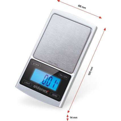 ELDONEX EKS-4040-SL - Высокоточные весы 2xCR2032 серебристый