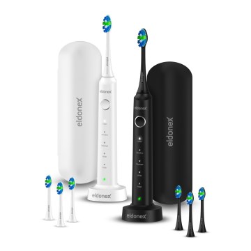 ELDONEX ETB-1010-BW - НАБІР з 2 сонічних зубних щіток SonicPro DuoPack IPX7 чорна + біла