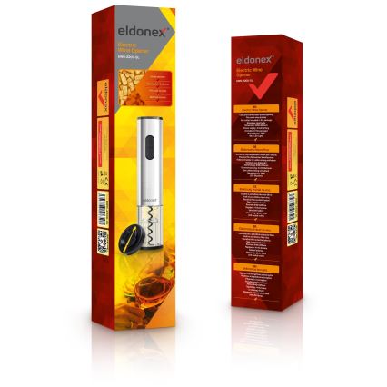 ELDONEX EWO-2200-SL - Электрический винный штопор 4xAA матовый хром