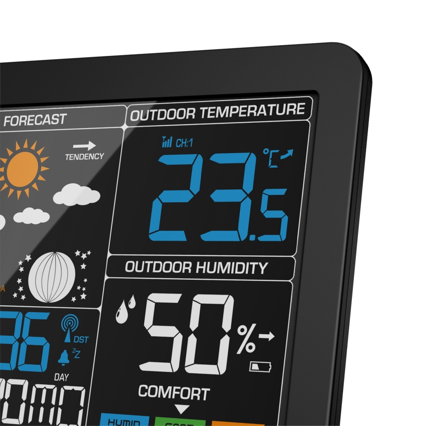 ELDONEX EWS-1010-BK - Метеостанція з РК-дисплеєм 2xAAA чорний