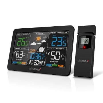 ELDONEX EWS-1010-BK - Метеостанція з РК-дисплеєм 2xAAA чорний