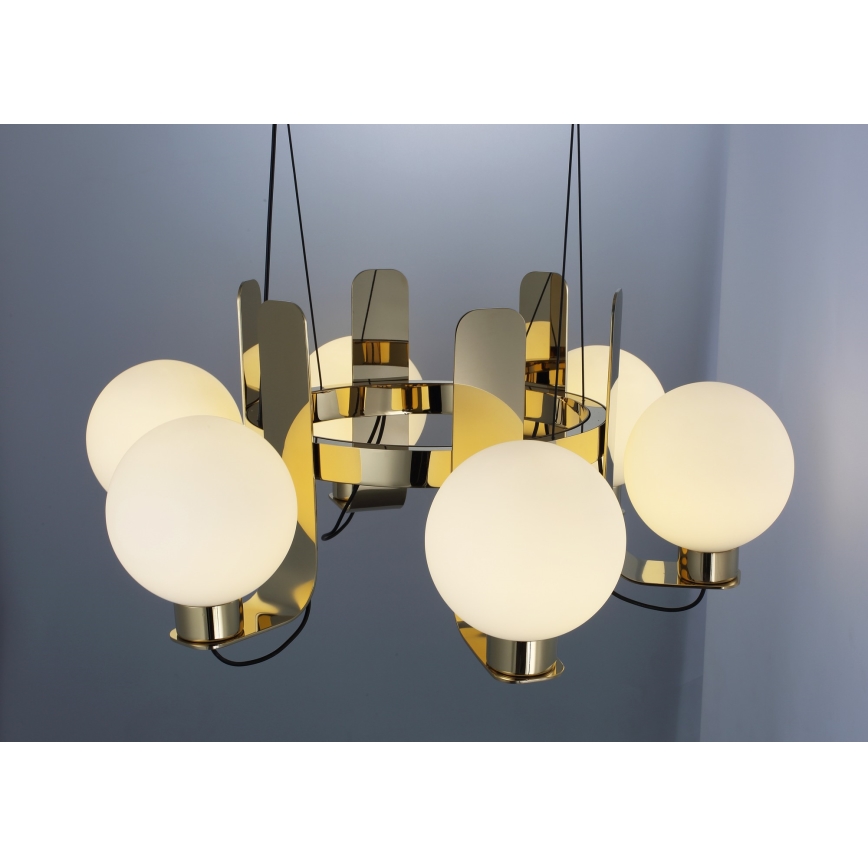 Елегантна люстра на тросі REGGIO 6xE27/40W/230V, золота