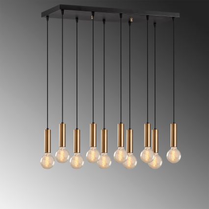 Елегантна люстра на тросі TEMPO 10xE27/40W/230V, золота