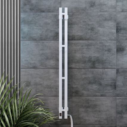 Электрический полотенцесушитель с термостатом SILOUETTE 187W/230V 120,6 см IP44 белый правый угловой