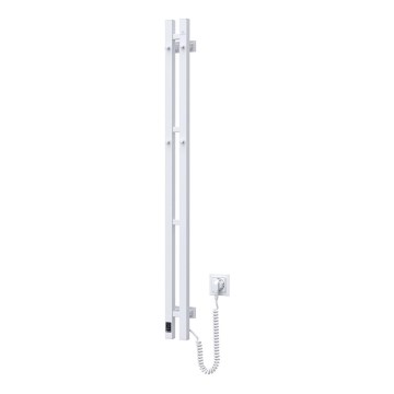 Электрический полотенцесушитель с термостатом SILOUETTE 187W/230V 120,6 см IP44 белый правый угловой