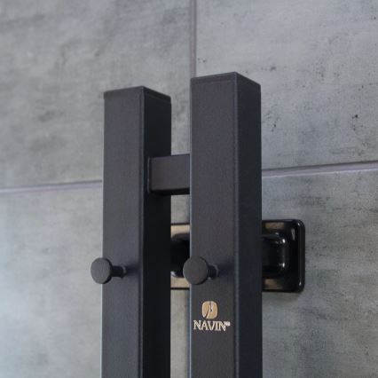Электрический полотенцесушитель с термостатом SILOUETTE 187W/230V 120,6 см IP44 черный правый угловой
