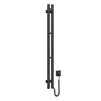 Электрический полотенцесушитель с термостатом SILOUETTE 187W/230V 120,6 см IP44 черный правый угловой