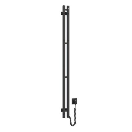 Электрический полотенцесушитель с термостатом SILOUETTE 200W/230V 150,6cm IP44 черный правый