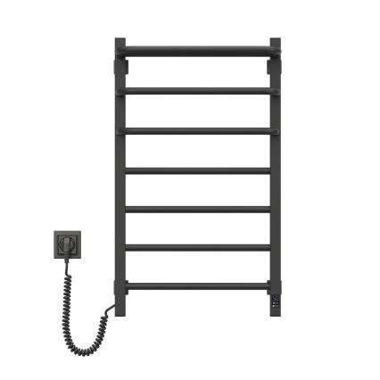 Электрический полотенцесушитель для ванной с термостатом FORTIS 350W/230V 80,6 cm IP44 чёрный левосторонний