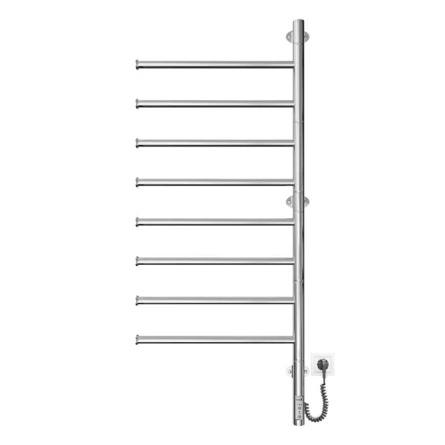 Электрический поворотный полотенцесушитель VEER 95W/230V 102,5x44,5 cm нержавеющая сталь/глянцевый хром