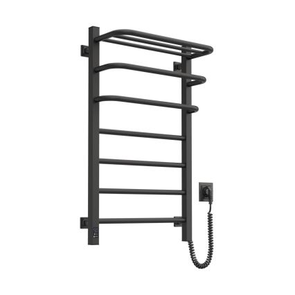 Электрический для ванной комнаты радиатор с термостатом FORTIS 350W/230V 80,6 см IP44 черный правый угловой