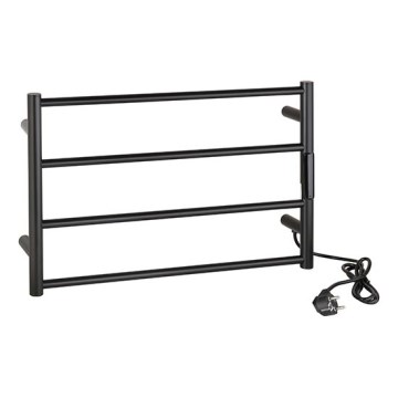 Электрический полотенцесушитель 56x37 63 Вт нержавеющая сталь/чёрный