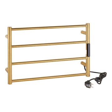 Электрический полотенцесушитель 56x37 см 36 Вт нержавеющая сталь/золотое покрытие