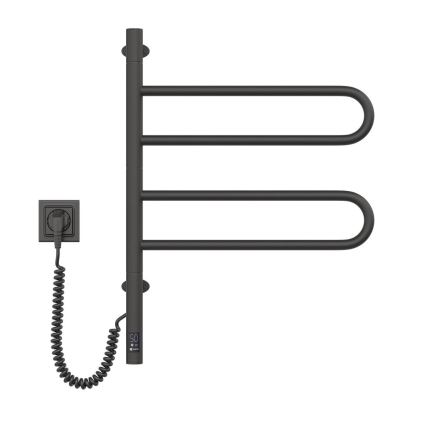 Электрическая вращающаяся сушилка для полотенец с термостатом FOUETTE 128 Вт/230 В 64,6 см IP44 черная