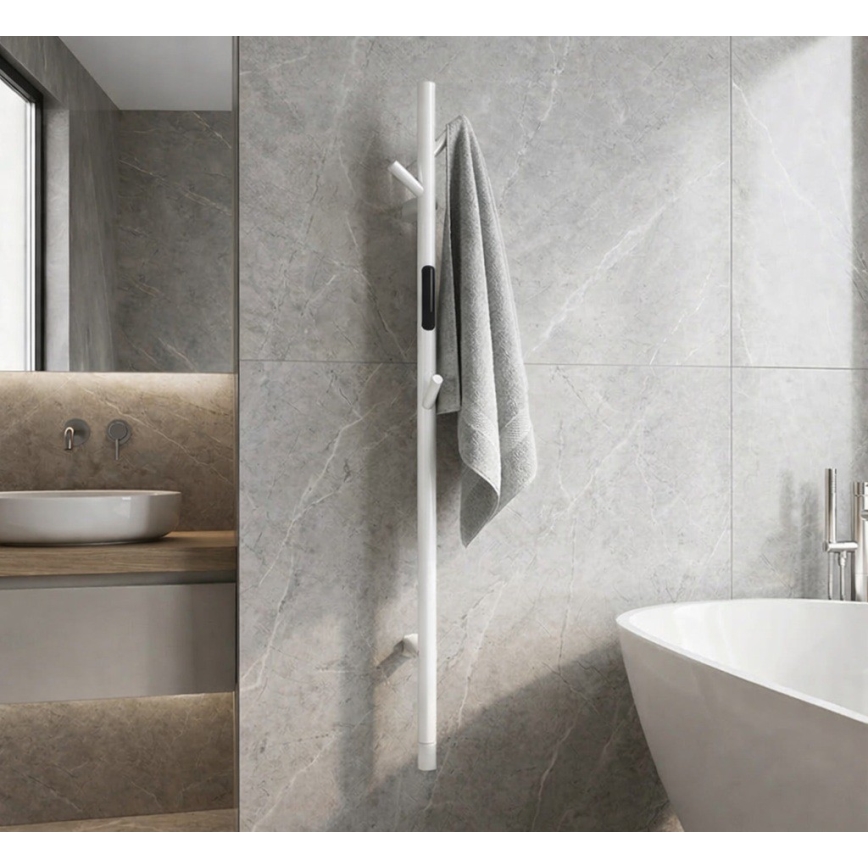 Электрический полотенцесушитель-рейка 118 см, 30 Вт, белый