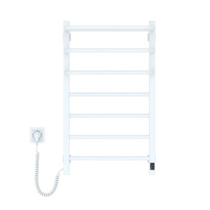 Электрический полотенцесушитель с термостатом FORTIS 155W 80x48 cm, белый, левый