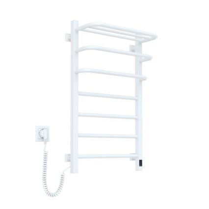 Электрический полотенцесушитель с термостатом FORTIS 155W 80x48 cm, белый, левый