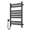 Электрический полотенцесушитель с термостатом LARGO, 168 Вт, 80×50 см, черный, левый