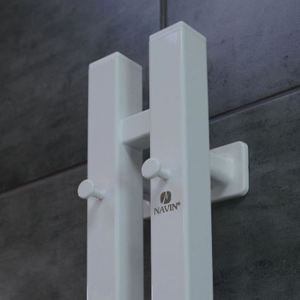 Электрический полотенцесушитель с термостатом SILOUETTE 187 Вт/230 В 120,6 см IP44 белый правосторонний квадратный