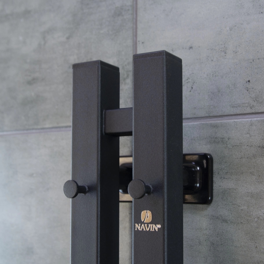 Электрический полотенцесушитель с термостатом SILOUETTE 200W/230V 150,6cm IP44 черный правый