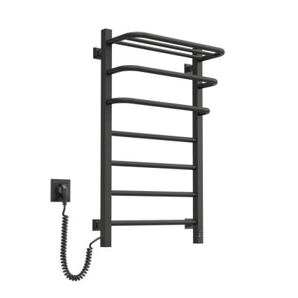 Электрический полотенцесушитель для ванной с термостатом FORTIS 350W/230V 80,6 cm IP44 чёрный левосторонний