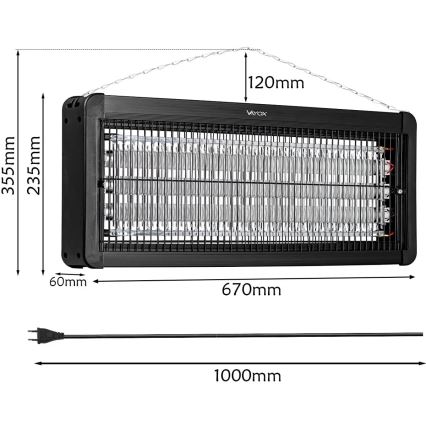 Електрична пастка для комах 3x20W/230V 200 м2