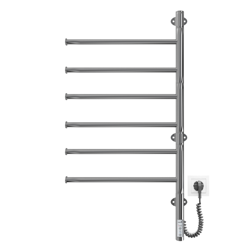 Поворотна електрична рушникосушарка VEER 80W/230V 80x44,5 cm нержавіюча сталь/полірований хром