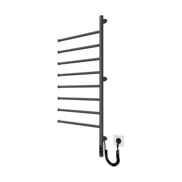 Електрична поворотна рушникосушка VEER 95 Вт/230 В 100x44,5 см нержавіюча/чорна