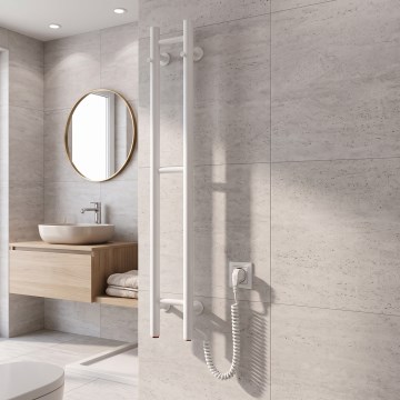 Електрична рушникосушарка SILOUETTE 46 Вт 100x16 см біла права
