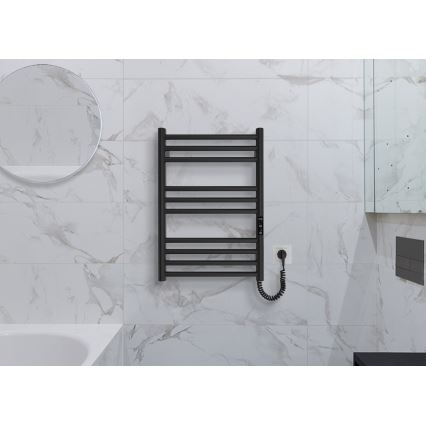 Електрична рушникосушарка‑сходи HF GREENWICH, 100 Вт/230 В, 57×43 см, чорна, права, кругла