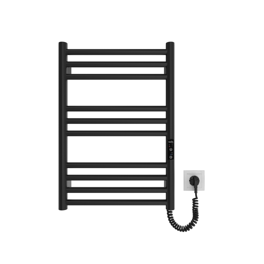 Електрична рушникосушарка‑сходи HF GREENWICH, 100 Вт/230 В, 57×43 см, чорна, права, кругла