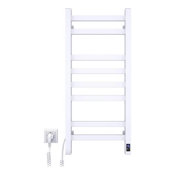 Електрична рушникосушка з термостатом AVANGARD 105 Вт 80x36 см  біла ліва