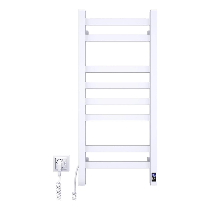 Електрична рушникосушка з термостатом AVANGARD 105 Вт 80x36 см біла ліва