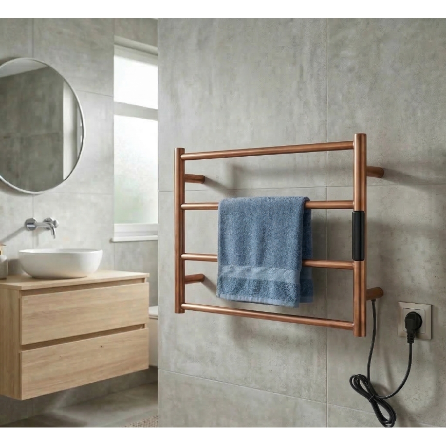 Електрична сушарка для рушників 56x37, 63 Вт, нержавіюча сталь/мідна